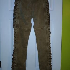 Lace-Up Light Brown Pants